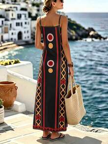 Selamara Women's Geometric Print Spaghetti Strap Dress - Multicolor - View 2
