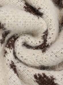 Brillora Cardigan de Tricô Casual Feminino com Estampa de Leopardo, Manga Longa e Abotoamento Simples - Castanho - Visão 12