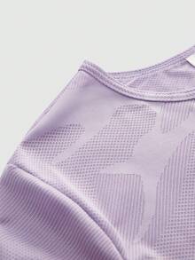 Cheerettes 女款純色圓領休閒百搭日常旅行運動T恤 - 紫色 - 查看 7