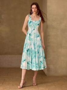 MOTF PREMIUM VESTIDO ELEGANTE DE MUJER DE LONGITUD MEDIA CON ESTAMPADO FLORAL - Multicolor - Ver 4
