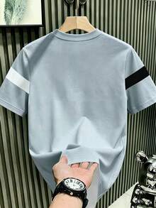 Manfinity Hypemode Men's Summer Casual Colorblock Printed Short Sleeve T-Shirt - Multicolor - View 2