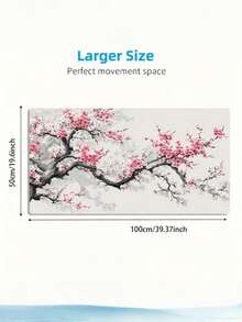 1PC Various Sizes Non Slip Rubber Base Extended Cherry Blossom Branch Design Gaming Mouse Pad Desk Mat Durable Smooth Surface For Laptop Computer Office Home Study Learning Decor Accessory Gift For Gamers Students - Rectangle - View 9