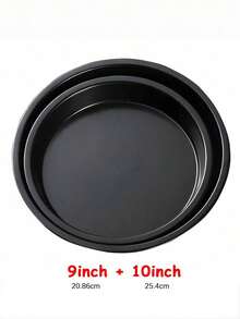 6-10inch Black Carbon Steel Circular Pizza Baking Tray Anti Stick Cake Baking Pan Microwave Oven Baking Tray Pie Tray Cookie Trays For Kitchen Restaurant - Multicolor - View 11