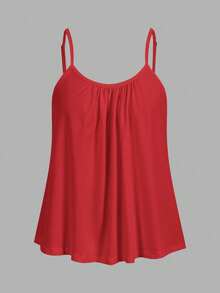SHEIN EZwear 3pcs Women's Ruched Loose Camisole Tank Tops With Adjustable Straps, Suitable For Spring And Summer - Multicolor - View 3