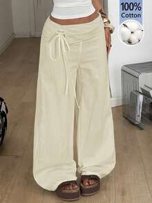 Coolane Women's Summer Vacation Casual Holiday Renaissance Fair Daily Wear Comfortable Butter Yellow Straps Baggy Wide Leg Pants Summer Outfits For Women - Apricot - View 6