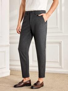 Officeau Men's Casual Pocketed Versatile Daily Wear Pants - Grey - View 6