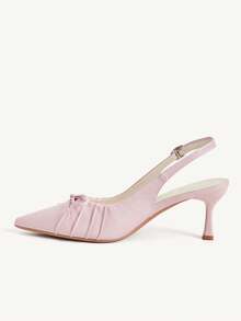CUCCOO CHICEST 女款尖頭扣飾時尚高跟鞋，適合日常穿著與婚禮鞋 - 淺粉色 - 查看 5