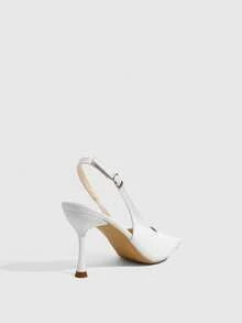 CUCCOO SZL White Stone Pattern Pointed Toe Fashionable Elegance Temperament Commuter High Heels - White stone pattern - View 3