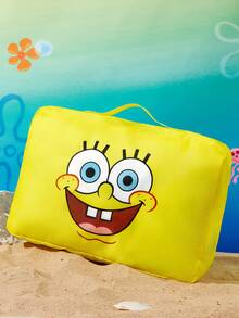 SpongeBob SquarePants | SHEIN 卡通主題旅行收納袋 3 款式，附拉鍊與提把，適合收納衣物與化妝品，趣味實用，適用旅行與日常使用 - 黃粉灰 - 查看 2