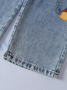 SHEIN | PAW Patrol Young Boy Cute Cartoon Print Pocket Loose Fit Denim Jeans - Baby Blue - View 8