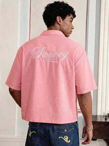 SWAVVY Men's Short Sleeve Shirt - Pink - View 2