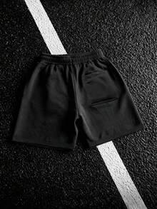 Gym Rark Men's Drawstring Letter Print Pattern Sports Shorts, Gym - Black - View 2