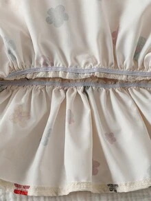SHEIN Vintaside Kids 女嬰休閒學院風翻領長袖上衣與長褲套裝，適合日常穿著，秋季款 - 杏色 - 查看 5