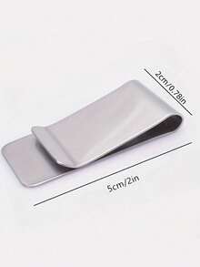 1PC Slim Stainless Steel Silver Minimalist Money Clip Credit Card Holder Wallet Durable Rustproof Anti Scratch For Men Business Travel Everyday Carry Gift Idea - Multicolor - View 5