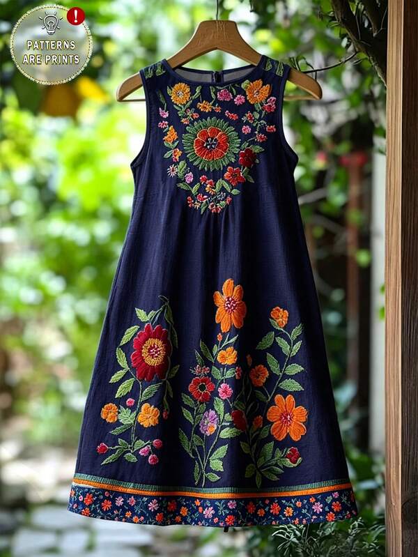EMERY ROSE Women's Floral Print Sleeveless Short Casual Vacation Dress