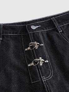 SWAVVY Men's Woven Fashion Casual Loose Long Pants - Black - View 5