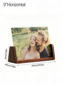 SURELIFE 1pc 6/7/8Inch Acrylic & Solid Walnut Wood Photo Frame Sign Holder Wood Base Table Menu Display Stand - Versatile Horizontal Or Vertical Display, Perfect For Home Decor & Gifts Deotative - Multicolor - View 21