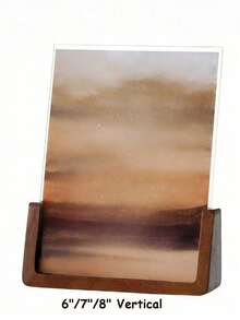 SURELIFE 1pc 6/7/8Inch Acrylic & Solid Walnut Wood Photo Frame Sign Holder Wood Base Table Menu Display Stand - Versatile Horizontal Or Vertical Display, Perfect For Home Decor & Gifts Deotative - Multicolor - View 12