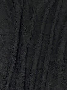 SHEIN MOD 女款蕾絲拼接荷葉邊裙襬時尚百搭約會裙，優雅適用於派對、夜店 - 黑色 - 查看 5