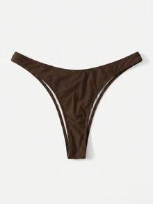 Swim Basics Bikini de unicolor para vacaciones en la playa - Café integral - Ver 5