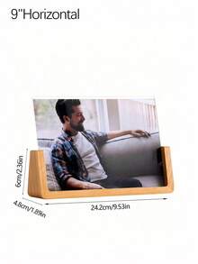 SURELIFE 1pc 6/7/8Inch Acrylic & Solid Walnut Wood Photo Frame Sign Holder Wood Base Table Menu Display Stand - Versatile Horizontal Or Vertical Display, Perfect For Home Decor & Gifts Deotative - Multicolor - View 22