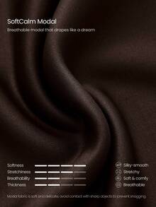 GLOWMODE SoftCalm Modal Feel The Flow 絲滑透氣垂墜前扭結長袖上衣，不對稱下擺，日常休閒款 - 棕色 - 查看 4