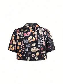 SHEIN Clasi 女款印花洋裝與襯衫兩件套 - 黑色 - 查看 3