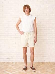 Zalmeno Apricot Men's Beach Shorts Christmas  With Water Repellent Fabric Quick Dry Technology And Pockets Ideal For Summer Sports And Gym Commuting Mens Shiny Cream Shorts Yellow Men Swim Trunks Christmas Gift - Apricot - View 5