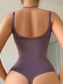 SHEIN Solid Wireless Shapewear Bodysuit - Mauve Purple - View 2