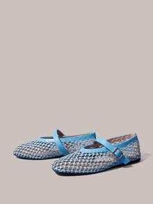 Styleloop Ladies, Willow Nails, Buckles, Flat Shoes. - Light blue - View 2