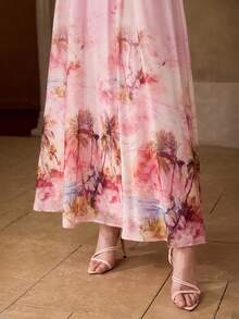 MOTF PREMIUM WOMEN'S SPRING/SUMMER COTTON FLORAL PRINT SLIP DRESS WITH POSITIONED CUP-STYLE BODICE - Pink - View 8
