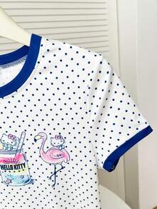 Resyla HELLO KITTY AND FRIENDS | SHEIN Tops MTO 夏季女款數位印花圖案修身圓領短袖T恤 - 彩色 - 查看 4