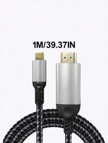 Teckwe 1pc High-Speed Stable Transmission, 4K Ultra HD Video Output, Type-C To Multimedia Interface Adapter Cable, Screen Display Cable, Suitable For Laptop, Desktop, Tablet, Monitor, Projector, TV, Office And Home Use - View 7