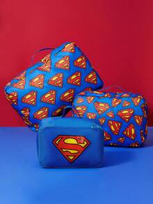 SUPERMAN X SHEIN Logo Printed Polyester Travel Storage Bag, Sorting Organizer, Multiple Sizes Available, - blue-red - View 2