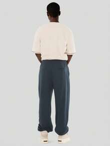 FORM&CHAOS Men's Autumn Navy Blue Loose Sweatpants Street Print Long Pants - Navy Blue - View 2