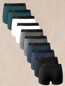 EverLounge Men's Colorblock Casual Daily Boxer Briefs (10pcs/Pack) - Multicolor - View 2