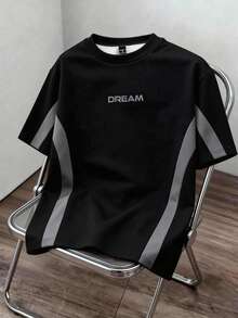 Manfinity Joysei Men's Contrast Print 2-Piece T-Shirt Set, Suitable For Spring And Summer Wear - Black and White - View 2