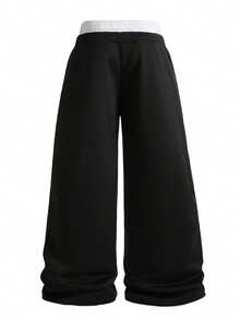 Manfinity Roghcode Men's Letter Print Drawstring Waist Colorblock Casual Sweatpants - Multicolor - View 2