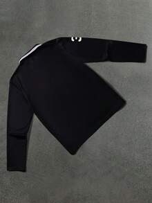 STYNVO 男士字母印花長袖休閒通勤 Polo 衫 - 黑色 - 查看 2