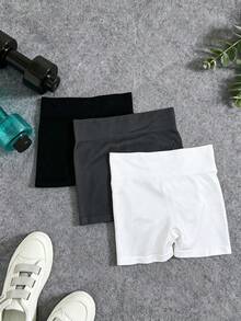 Velisys Velisys 女款大尺碼純色休閒百搭日常旅行運動短褲3件套 - 彩色 - 查看 3