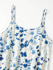 SHEIN Clasi Damen bedrucktes Kleid und Hemd 2 Stücke Set - Babyblau - Übersicht 4