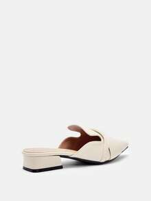Bholvia 2025 Autumn Women's Comfortable Versatile Slip-On Heeled Mules, Minimalist Soft Leather Pointed Toe Slip-On Shoes For Summer - Apricot - View 7