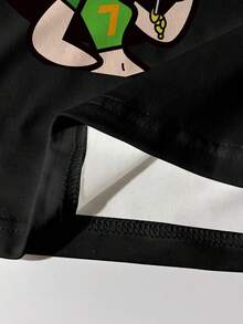 THE POWERPUFF GIRLS X SHEIN Women's Cartoon Print Round Neck Short Sleeve Casual Slim Fit T-Shirt - White - View 7