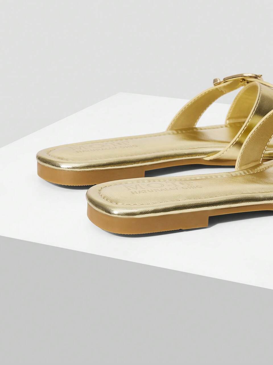 WOMEN'S DARK BROWN BUCKLE DECOR CRISS-CROSS FLAT SLIDE SANDALS - CASUAL/BEACH COMFORTABLE SUMMER SLIPPERS SPRING SHOES SUMMER SHOES