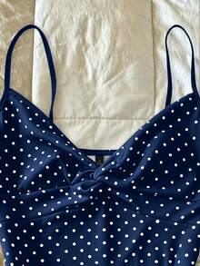 SHEIN 女款夏季休閒波點印花扭繩肩帶上衣 - 彩色 - 查看 3