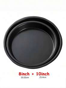 6-10inch Black Carbon Steel Circular Pizza Baking Tray Anti Stick Cake Baking Pan Microwave Oven Baking Tray Pie Tray Cookie Trays For Kitchen Restaurant - Multicolor - View 8