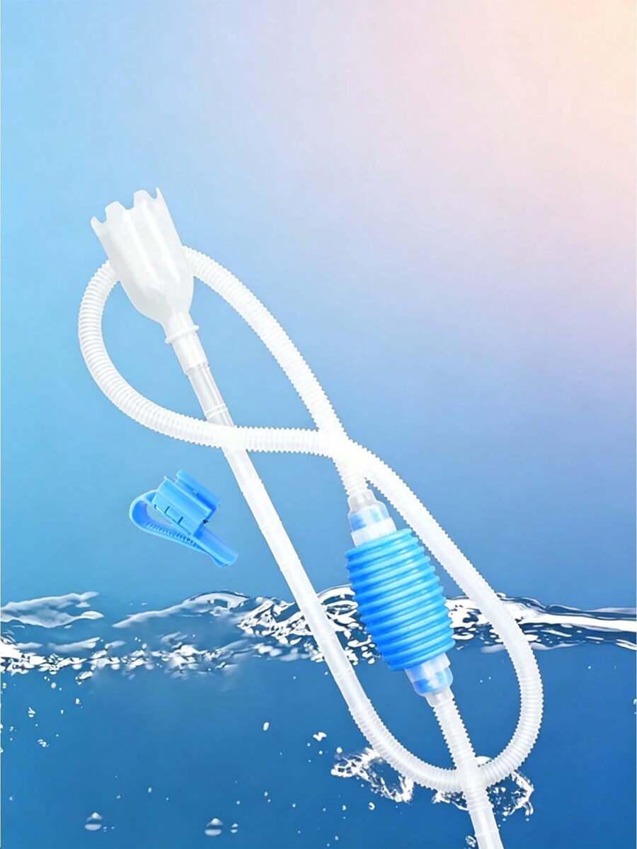 1 Set Of Fish Tank Suction Pipe, Sand Washer, Water Exchanger, Siphon Pipe Holder (Simplified Version) - Blue - View 1