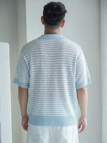 DAZY Men's Colorblock Summer Knit Top - Blue - View 2