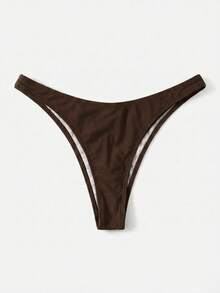 Swim Basics Bikini de unicolor para vacaciones en la playa - Café integral - Ver 2