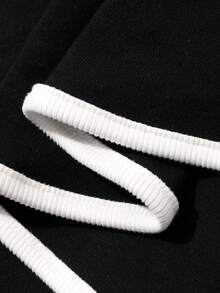 Livesso Women's Contrast Trim Spaghetti Strap Mermaid Hem Loungewear Dress Summer - Black - View 6